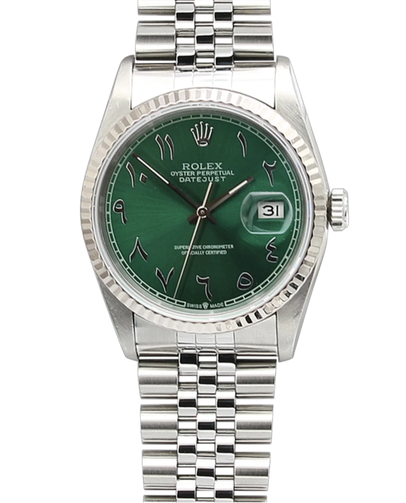 Date-just Green Dial | Arabic Numerals