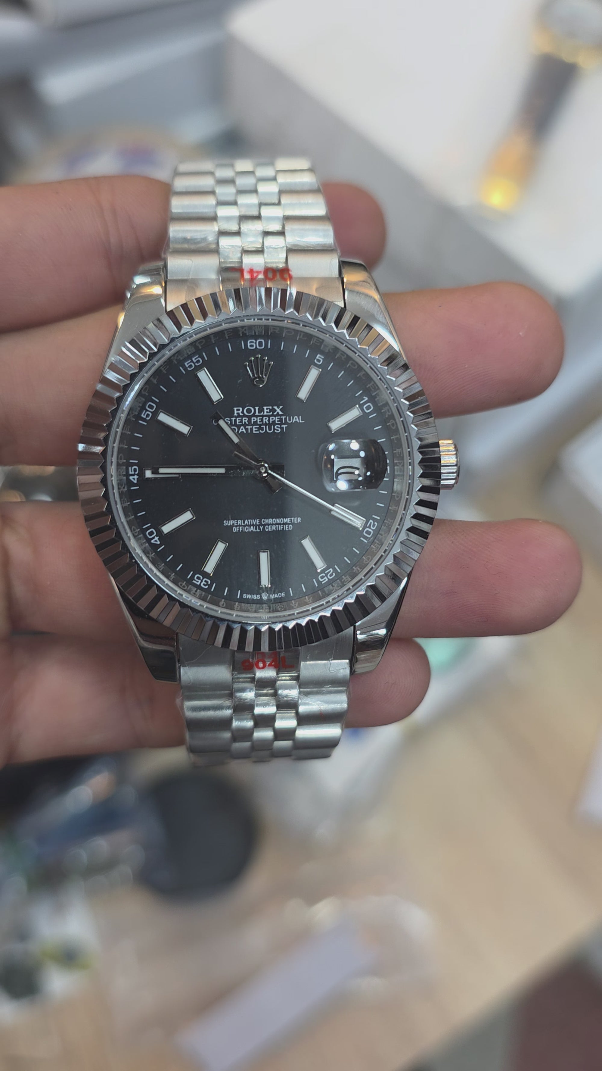 Date-just Black dial
