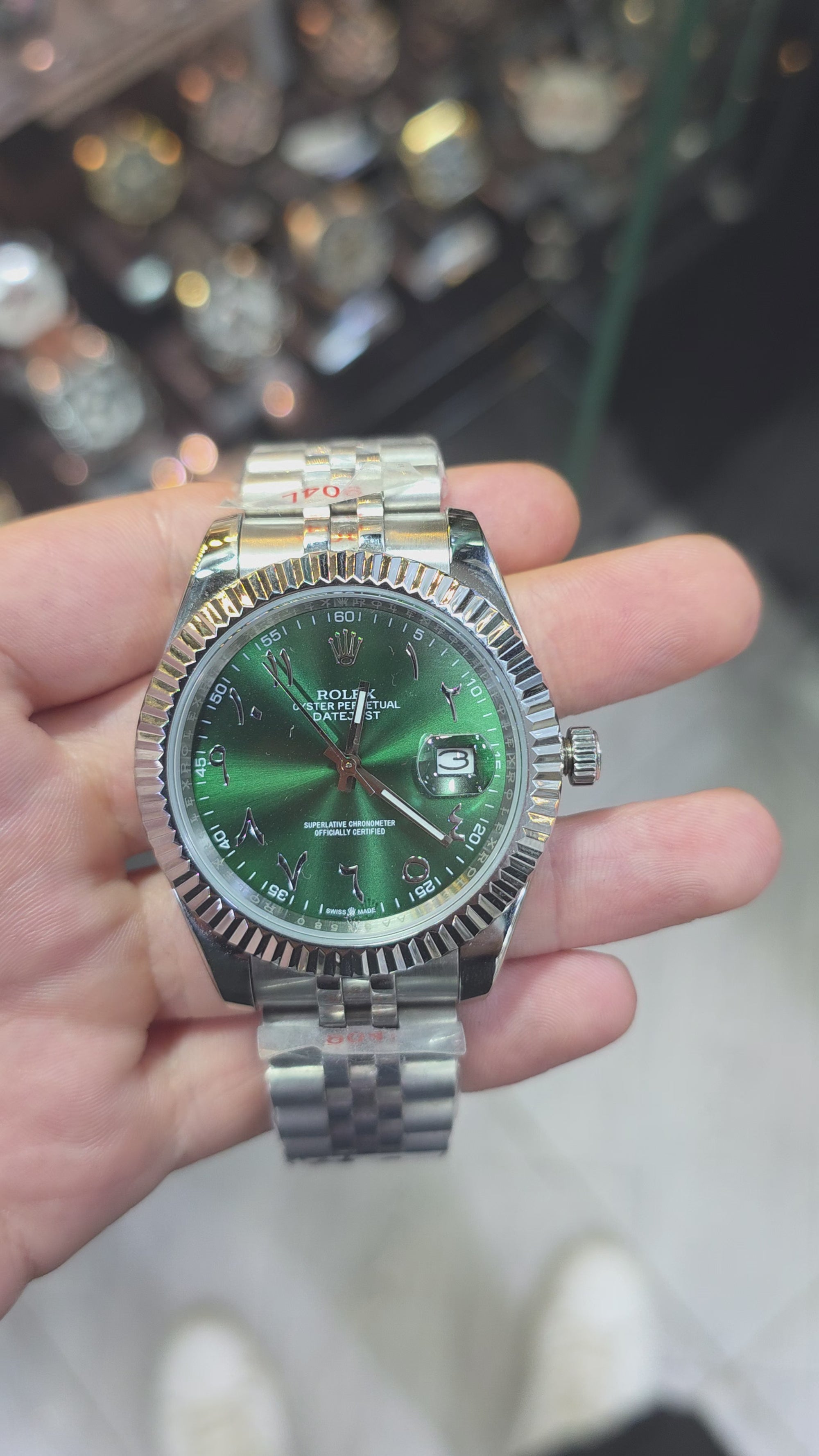 Date-just Green Dial | Arabic Numerals