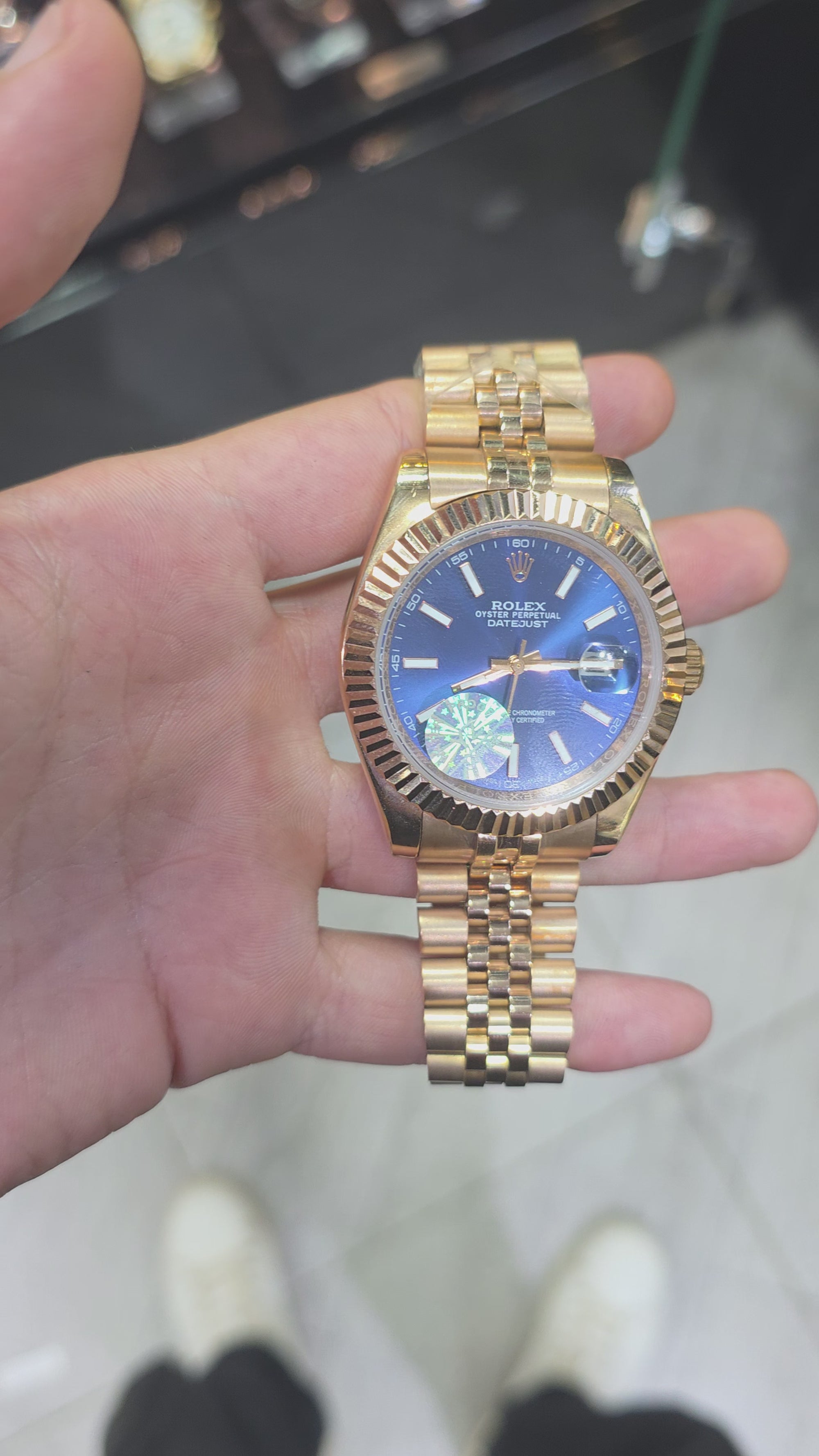 Date-just Rosegold Blue
