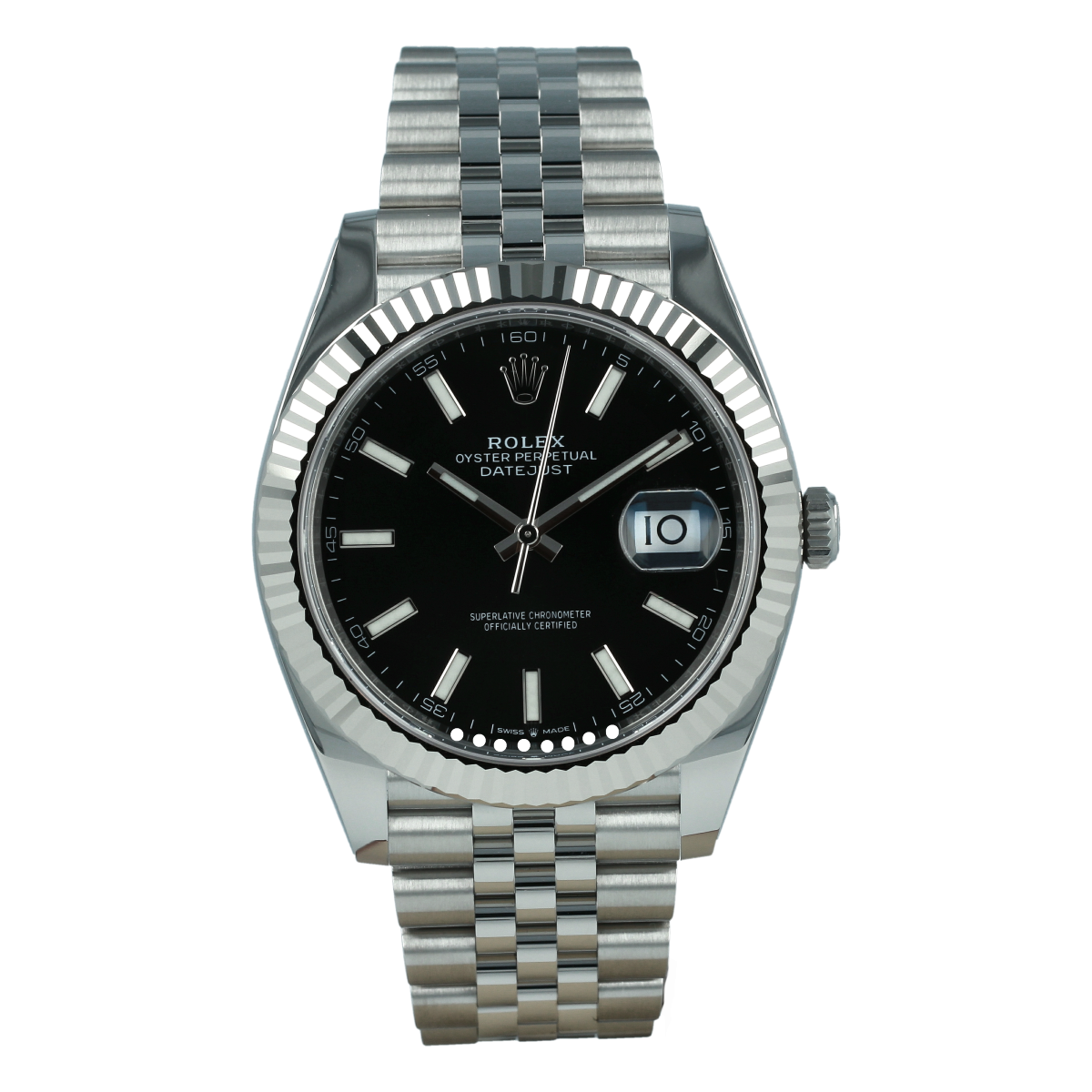 Date-just Black dial